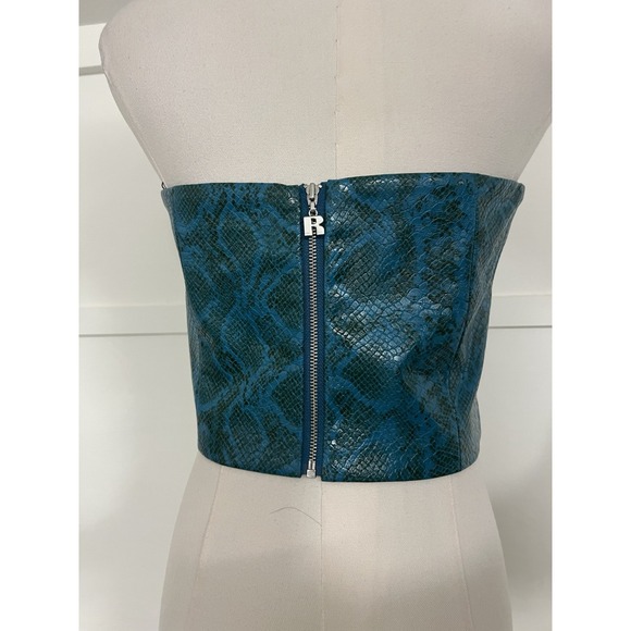 Rotate Birger Christensen FauxSnakeskin Crop Top Corset US Size 6 Clubbing Rave - Picture 2 of 7